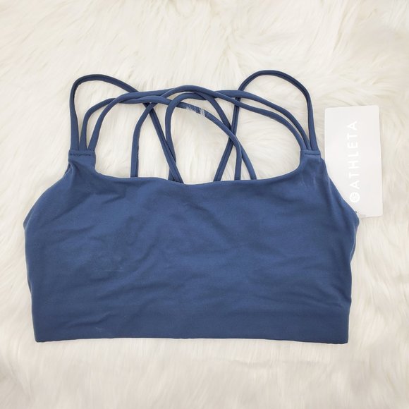 NWT Athleta Medium Blue Hyper Focused Sports Bra - Picture 4 of 7